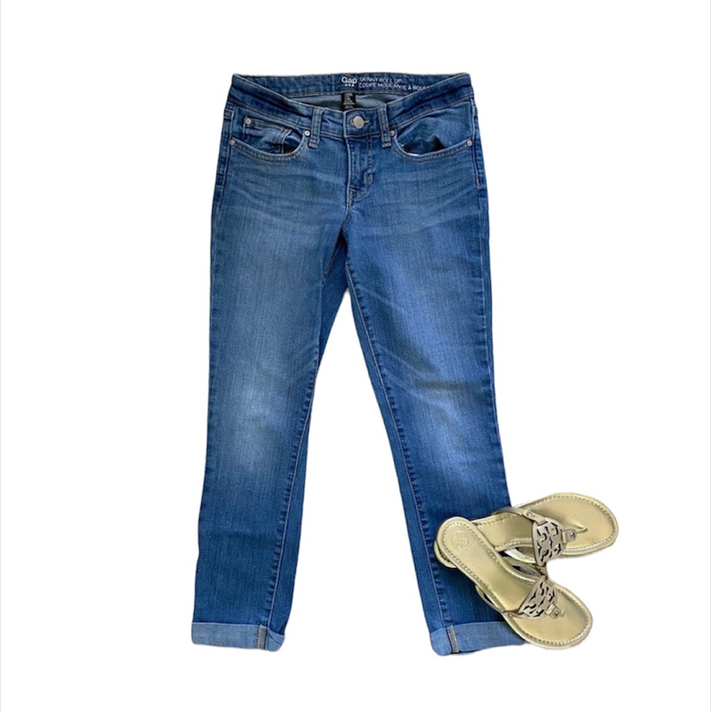 Gap skinny roll up denim jeans